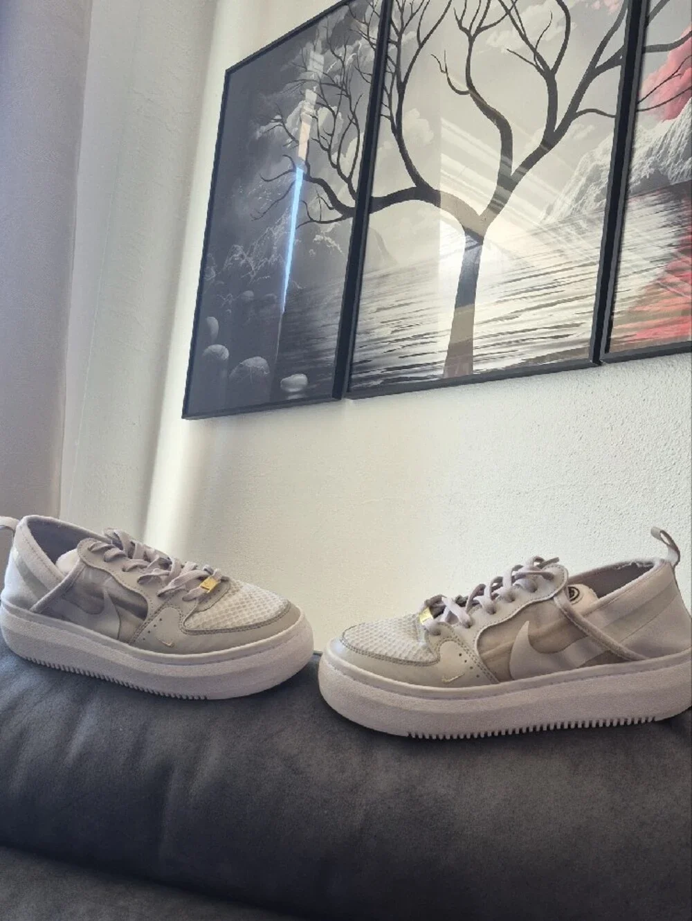 Casual Women Low-Top Sneakers in Light Beige